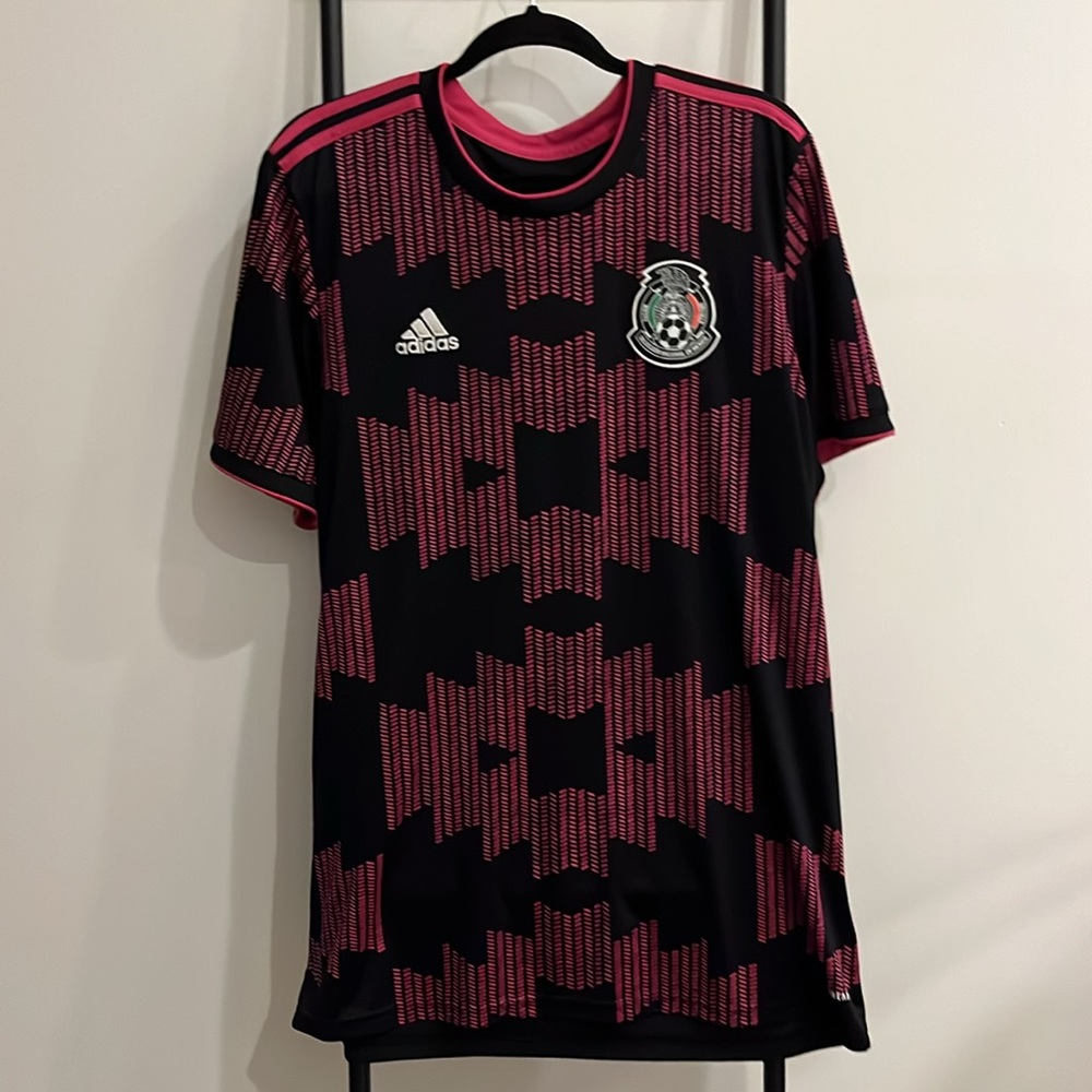 Adidas Mexico 2021/22 Home Jersey Black Real Magenta - Picture 2 of 8